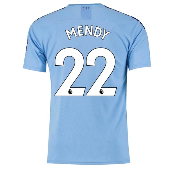 Maillot Football Manchester City NO.22 Mendy Domicile 2019-20 Bleu